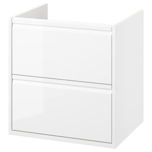 IKEA ÄNGSJÖN Bathroom vanity with drawers, 24x21x25 1/8 in High Gloss White, Ikea Outlet | 8905RLMOJ