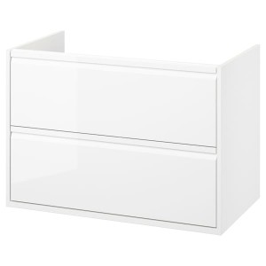 IKEA ÄNGSJÖN Bathroom vanity with drawers, 36x21x25 1/8 in High Gloss White, Ikea Outlet | 3847DPEZH