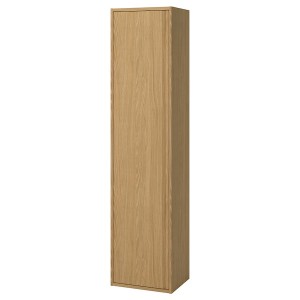 IKEA ÄNGSJÖN high cabinet with doors, 18x15x77 in Oak Effect, Ikea Outlet | 2168EAGMK
