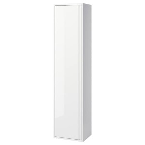 IKEA ÄNGSJÖN high cabinet with doors, 18x15x77 in High Gloss White, Ikea Outlet | 8941DJLOW