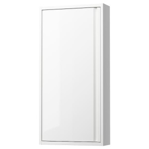 IKEA ÄNGSJÖN wall cabinet with door, 18x6x37 in High Gloss White, Ikea Outlet | 8012FUSAE