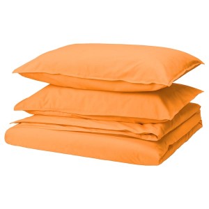 IKEA ÄNGSLILJA duvet cover and pillowcase(s), King Orange, Ikea Outlet | 4708OLGWR