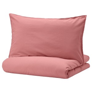 IKEA ÄNGSLILJA duvet cover and pillowcase(s), King Dark Pink, Ikea Outlet | 6507DFVRY