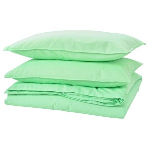 IKEA ÄNGSLILJA duvet cover and pillowcase(s), Full/Queen (Double/Queen) Light Green, Ikea Outlet | 0958ECQYR