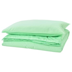 IKEA ÄNGSLILJA duvet cover and pillowcase(s), Twin Light Green, Ikea Outlet | 6921LVFGD