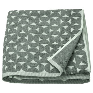 IKEA ÄNGSNEJLIKA bath sheet, 39x59 in Gray / Green, Ikea Outlet | 3897BGXLE