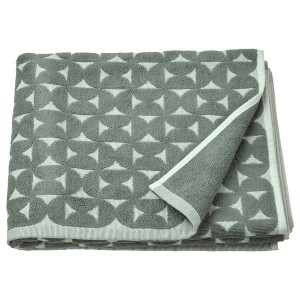 IKEA ÄNGSNEJLIKA bath towel, 28x55 in Gray / Green, Ikea Outlet | 2378SYGAZ