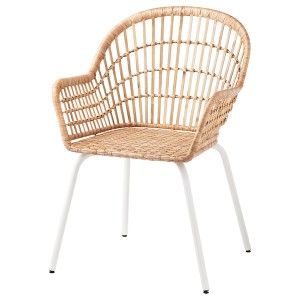 IKEA NILSOVE Armchair, rattan, white, Ikea Outlet | 5072GHYPN