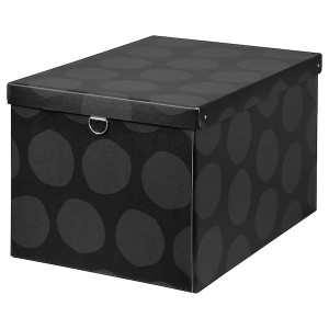 IKEA NIMM storage box with lid, 13 ¾x19 ¾x11 ¾ in Spotted Gray, Ikea Outlet | 4769CPBQZ