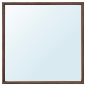 IKEA NISSEDAL mirror, 25 5/8x25 5/8 in Walnut Effect, Ikea Outlet | 3801ONBWS