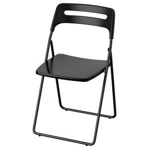 IKEA NISSE Folding chair, black, Ikea Outlet | 8179VXAMY