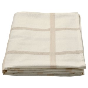 IKEA NISSÖGA tablecloth, 57x94 in Beige / White, Ikea Outlet | 1983JRLQP