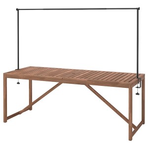 IKEA NÄMMARÖ / HELGEÖ table with decorating rod, outdoor light brown stained/black, 78 3/4 in, Ikea Outlet | 7268CGDQL