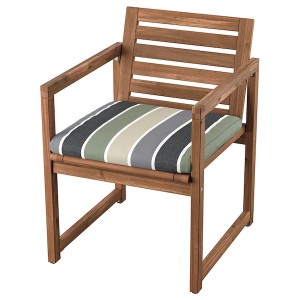 IKEA NÄMMARÖ armchair, outdoor Light Brown Stained / Frösön / Duvholmen Stripe Pattern, Ikea Outlet | 0423GFOEA