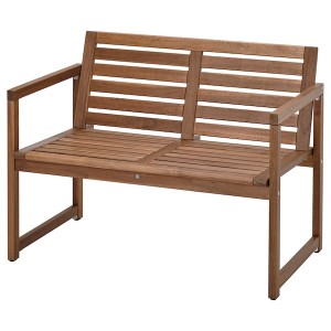 IKEA NÄMMARÖ bench with backrest, outdoor Light Brown Stained, Ikea Outlet | 5634NGBRD
