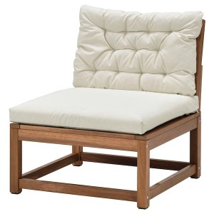 IKEA NÄMMARÖ chair, outdoor Light Brown Stained / Kuddarna Beige, Ikea Outlet | 1409DOAQH