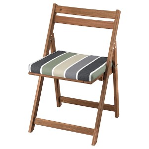 IKEA NÄMMARÖ chair, outdoor, foldable Light Brown Stained / Frösön / Duvholmen Stripe Pattern, Ikea Outlet | 6029KNMED