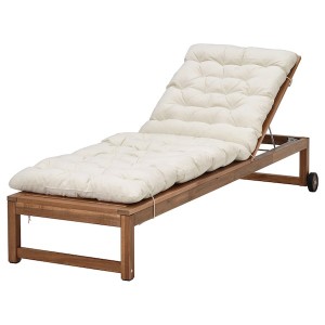 IKEA NÄMMARÖ chaise Outdoor Light Brown Stained / Kuddarna Beige, Ikea Outlet | 8472PGCZU