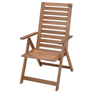 IKEA NÄMMARÖ reclining chair, outdoor, foldable light brown stained, Ikea Outlet | 9314PWNIS