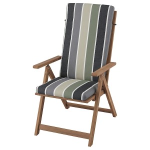 IKEA NÄMMARÖ reclining chair, outdoor, light brown stained Frösön/Duvholmen/multicolor stripe pattern, Ikea Outlet | 4028MCAFZ