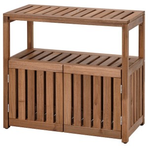 IKEA NÄMMARÖ shelving unit, outdoor, light brown stained, 32 7/8x29 1/2 in, Ikea Outlet | 1459BQMHE
