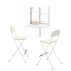 IKEA NORBERG / FRANKLIN table and 2 chairs White / White, Ikea Outlet | 0174ORCMI