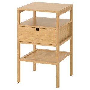 IKEA NORDKISA nightstand, 15 3/4x15 3/4 in Bamboo, Ikea Outlet | 9182SXDUA