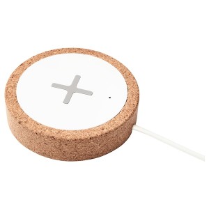 IKEA NORDMÄRKE wireless charger White / Cork, Ikea Outlet | 1540RGMIE
