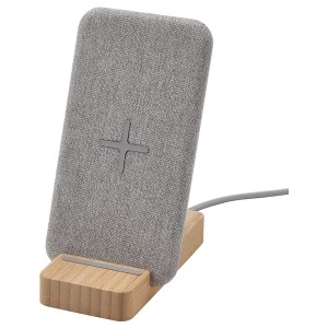 IKEA NORDMÄRKE wireless charging stand, bamboo, Ikea Outlet | 2154SPTBA