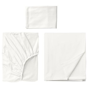 IKEA NORDRUTA sheet set, Twin White, Ikea Outlet | 8629PLCMV