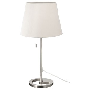 IKEA NYFORS table lamp, nickel plated white, Ikea Outlet | 6074IKPVT