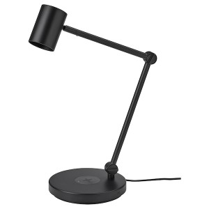 IKEA NYMÅNE work lamp w/charging+LED bulb Anthracite, Ikea Outlet | 8452FAYRM