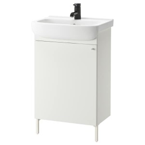 IKEA NYSJÖN / BJÖRKÅN sink cabinet with 1 door, 21 1/4x38 5/8 in White / Saljen Faucet, Ikea Outlet | 5396HVLTD
