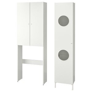 IKEA NYSJÖN storage combination for laundry, 41 3/8x12 5/8x74 3/4 in White, Ikea Outlet | 1674ERYXN