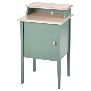 IKEA OLDERDALEN nightstand, 18 1/2x16 7/8 in Gray Green / Pine, Ikea Outlet | 1087QHDYX