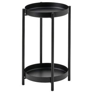 IKEA OLIVBLAD plant stand, indoor/outdoor black, 13 ¾ in, Ikea Outlet | 3296NHMIB
