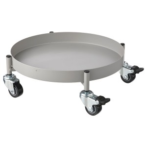 IKEA OLIVBLAD plant stand on wheels, indoor/outdoor light gray, 12 ½ in, Ikea Outlet | 4152CXNEL