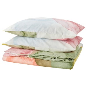 IKEA OLYMPTISTEL duvet cover and pillowcase(s), King Multicolor, Ikea Outlet | 9671WENCH
