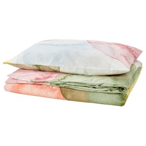 IKEA OLYMPTISTEL duvet cover and pillowcase(s), Twin Multicolor, Ikea Outlet | 4217MOPFA