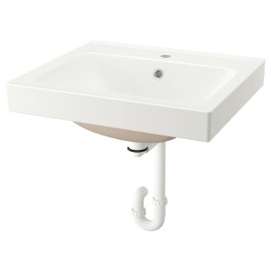 IKEA ORRSJÖN deep sink with water trap, 25x21 3/4 in White, Ikea Outlet | 8547MDQOH