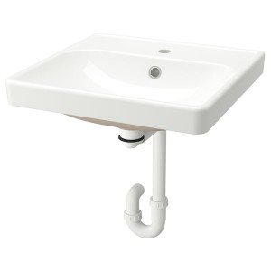 IKEA ORRSJÖN semi-recessed sink with water trap, 20x19 5/8 in White, Ikea Outlet | 4068ZKFHA