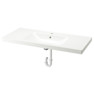 IKEA ORRSJÖN sink with water trap, 49x21 3/4 in White, Ikea Outlet | 1278DUVJT