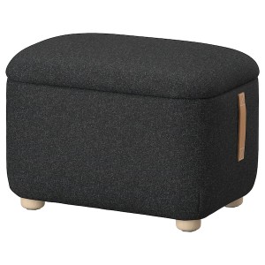 IKEA OSKARSHAMN ottoman with storage Gunnared Black / Gray, Ikea Outlet | 9862IUQOE