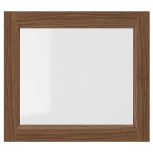 IKEA OXBERG Glass door, 15 3/4x13 3/4 in Brown Walnut Effect, Ikea Outlet | 8495LCXID