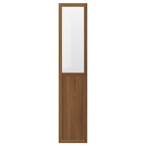 IKEA OXBERG Panel/glass door, 15 3/4x75 5/8 in Brown Walnut Effect, Ikea Outlet | 3402AWDTX