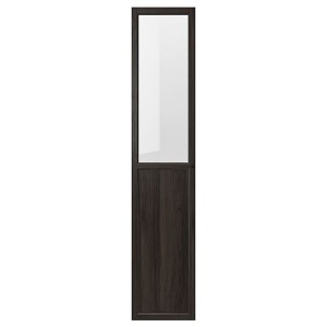 IKEA OXBERG Panel/glass door, 15 3/4x75 5/8 in Dark Brown Oak Effect, Ikea Outlet | 7963IYKTD