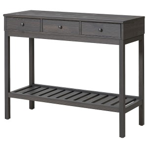 IKEA PANGET console table, 41 3/4x16 1/2 in Dark Gray / Stained, Ikea Outlet | 1497HBNOY