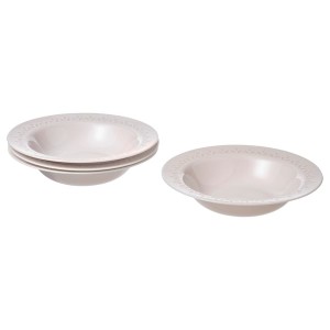 IKEA PARADISISK deep plate/bowl, off-white, 8 ½ in, 4 pack, Ikea Outlet | 3512YQUAZ
