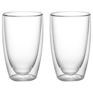 IKEA PASSERAD double wall glass, 15 oz, 2 pack, Ikea Outlet | 0895PRLON