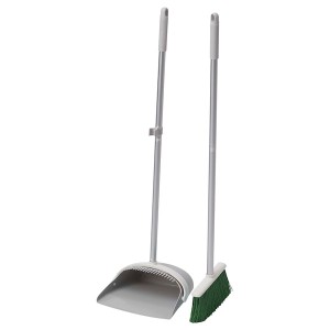 IKEA PEPPRIG dustpan and broom, gray/green, Ikea Outlet | 5729JWRGI